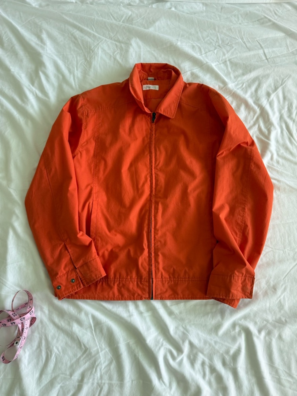 Barneys New York Bright Orange Zip-Up Shirt Jacket